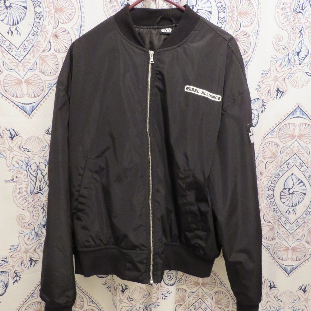 Star Wars Themed Polyester Bomber Jacket - L